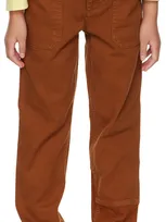 Marc Jacobs Kids Orange Paneled Cargo Pants In Mattone