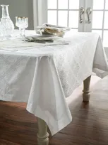 Home Treasures Luciana Tablecloth, 72" X 108" In Ivory