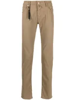 Incotex Low-rise Cotton Pants In Neutrals