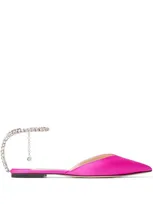 Jimmy Choo Saeda Crystal-embellished Pumps In Purple