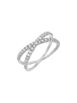 Bony Levy Diamond Cross Ring In 18k White Gold