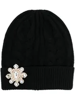 Antonio Marras Embellished-appliqué Cable-knit Beanie