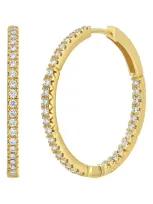 Bony Levy Inside Out Diamond Hoop Earrings In 18k Yellow Gold