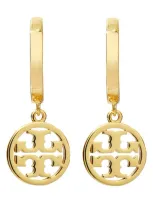 Tory Burch Miller Huggie Hoop Earring In Tory Gold