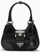 Prada Moon Bag In Black Re-nylon