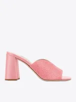 Miu Miu 85 Crystal-embellished Satin Sandals In Pink