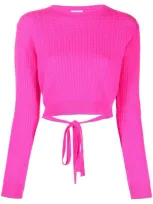 Patou Cropped Jumper In Begonia Pink