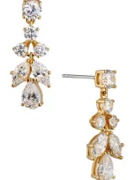 Nadri Cubic Zirconia Cluster Drop Earrings In Gold