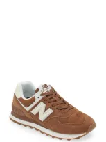 New Balance 574 Sneaker In True Brown + Angora + Sea Salt