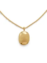 Monica Vinader Mini Id Locket Necklace In 18ct Gold Vermeil/ Ss