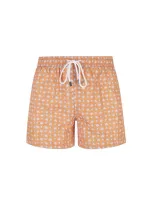 Fedeli Fish-print Swim Shorts In Orange