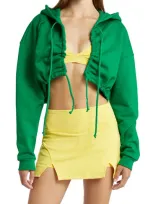 Solely Fit Versatile Crop Hoodie In Emerald Green