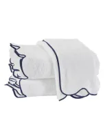 Matouk Cairo Scalloped Edge Cotton Bath Towel In Navy