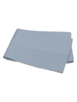 Matouk Talita Hemstitch 615 Thread Count Sateen Flat Sheet In Hazy Blue