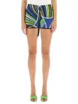 Pucci Printed Cotton Jersey Shorts In Multicolor