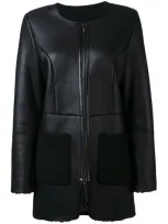 Liska Boxy Contrast Texture Jacket In Schwarz