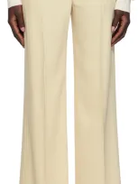 Totême Tailored Herringbone-weave Suit Trousers In Neutral