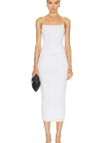 Wardrobe.nyc Ruched Jersey Slip Dress In White