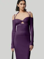 Altuzarra Odin Cut-out Ribbed-knit Top In Deep Amethyst