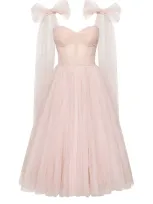 Milla Misty Rose Sparkly Off-the-shoulder Tulle Dress