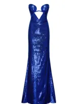 Milla Electric Blue Maxi Dress Covered In Sequins