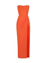 Milla Coral Blazing Off-the-shoulder Maxi Dress