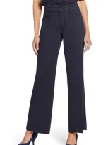 Nydj Teresa Hollywood High Waist Wide Leg Jeans In Overdye Black