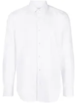 Paul Smith Long-sleeved Cotton Shirt In White