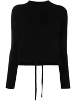 Liska Cashmere Drawstring-hem Jumper In 20000 Schwarz Black