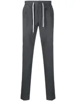 Pt Torino Drawstring Cotton Tapered Trousers In Grau