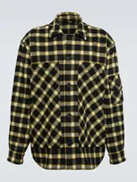 Versace Tartan Wool-blend Blouson Jacket In Black