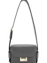 Allsaints Leather Frankie Cross-body Bag In Slate Grey