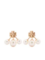 Tory Burch Kira Post-back Pearl Earrings In Gold