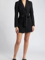 Topshop Long Sleeve Blazer Minidress In Black