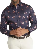 Johnny Bigg Clayton Floral Button-up Shirt In Ink