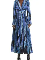 Altuzarra Abstract-print Pleated Maxi-dress In Murex Feather