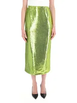 Philosophy Di Lorenzo Serafini Sequined Straight Hem Skirt In Green