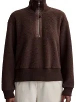 Varley Roselle Half-zip Fleece Pullover In Brown