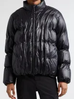 Post Archive Faction 5.1 Down Right Nylon Puffer Jacket In Metallic Black