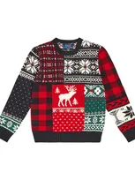 Polo Ralph Lauren Kids' Fair Isle Wool-blend Sweater In Multicoloured