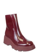 Naked Feet Xenus Lug Bootie In Deep Red