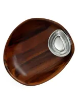 Nambe Portables Chip And Dip Bowl In Brown