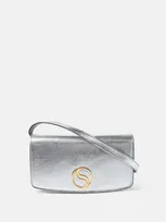 Stella Mccartney S-wave Metallic Mini Bag In Silver