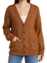 Treasure & Bond Clean Oversize Cardigan In Brown Temple