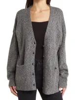 Treasure & Bond Clean Oversize Cardigan In Grey Dark Heather