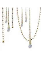 Balsam Hill Crystal & Imitation Pearl Bead Garland In Gold