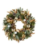 Balsam Hill Gilded Forest 28-inch Unlit Wreath In Gold