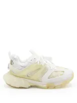 Balenciaga Track Clear Sole Sneakers In Mix Of Materials In White Cream