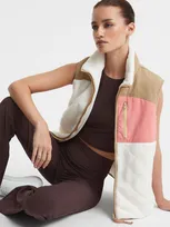 The Upside Quilted Patchwork Gilet In Natural