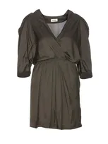 Zadig & Voltaire Ruz Satin Dress In Green